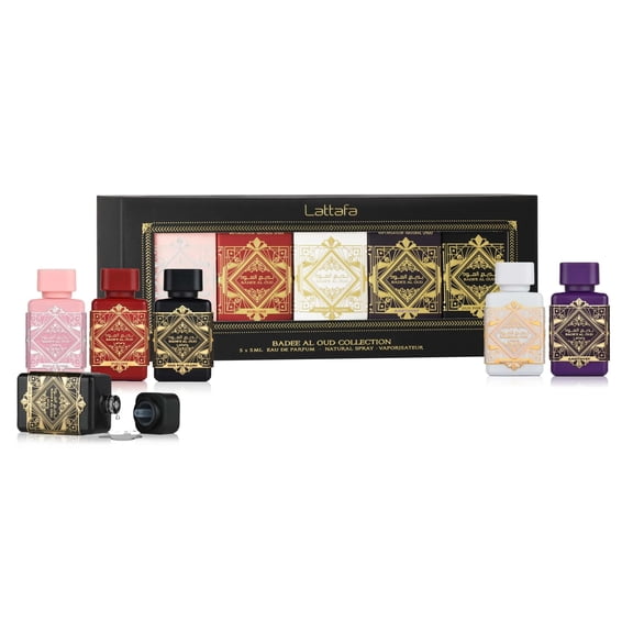 SET MINI LATTAFA BADE'E AL OUD 5PZS GLORY 5ML EDP/ AMETHYS 5ML EDP/ HONOR & GLORY 5ML EDP/ SUBLIME 5ML EDP/ NOBLE BLUSH 5ML EDP