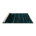thumbnail image 2 of Ahgly Company Machine Washable Indoor Round Abstract Turquoise Blue Modern Area Rugs, 3' Round, 2 of 4
