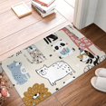 thumbnail image 2 of Salouo Hand Drawn Animals Pattern Outdoor Indoor Sturdy Doormats 16’’×24’’, Anti Fatigue Soft Flannel Thick Door Mat,Non-Slip Rectangle Rug Cushion, 2 of 7