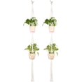 thumbnail image 1 of FFIY 2Pcs Cotton Rope Plant Hanger with 5 Metal Hook Rings Handmade Indoor Outdoor Home Modern Boho Decor Double 2 Tier Hanging Planters, 1 of 6