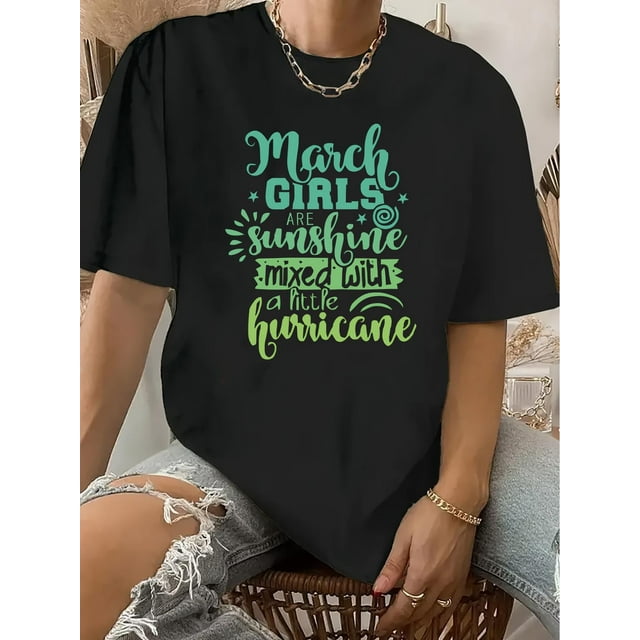 Camiseta Para Mujer De Verano Para Uso Diario, Viajes, DesplazamientosVintage Crew Neck T-Shirt for Women - Summer Casual Short Sleeve Top with Geometric-Pattern Print, 100% Polyester Knit Fabric, R