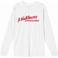 thumbnail image 4 of A Nightmare On Elm Street Logo Adult White Crew Neck Long Sleeve Tee-Medium, 4 of 6