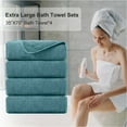 thumbnail image 2 of Green Essen 4 Pack Oversized Bath Towel Sets 35"x 70"Highly Absorbent Quick Dry Bath Sheets 600 GSM Extra Large Bath Towels Clearance Soft Shower Towels for Bathroom Spa Hotel Gym Pet(Turquoise), 2 of 9