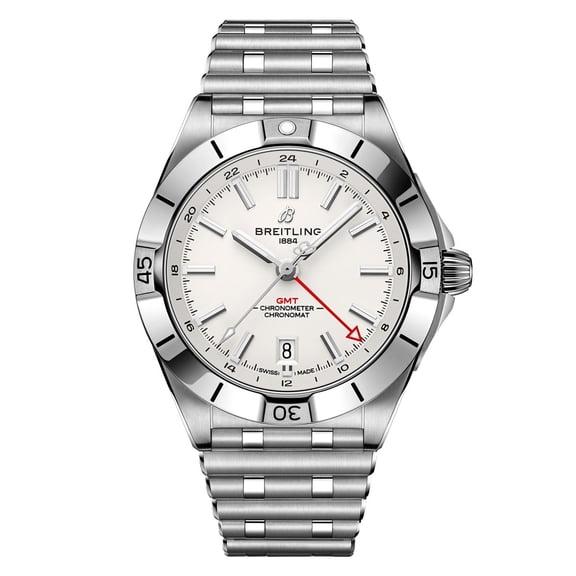 Breitling Chronomat Automatic GMT 40 White Dial Steel Men's Watch A32398101A1A1