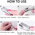 thumbnail image 5 of Juego de cortaúñas para hombre: 2 cortaúñas de acero inoxidable para uñas gruesas, incluye lima y estuche metálico., 5 of 5