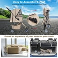 thumbnail image 3 of BestPet 3 Wheels Pet Stroller Folding with Cup Holder & Removable Liner,Beige, 3 of 7