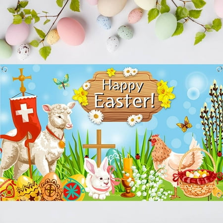 

Fall Gardening Tools Easter Background Cloth Colorful Background Decorative Cartoon Scene Hanging Cloth