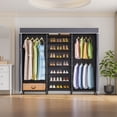thumbnail image 7 of VIPEK S3C Heavy Duty Portable Closet with Adjustable Shoe Rack Wire Shelf, Custom Black Rack with Grey Cover, 7 of 7