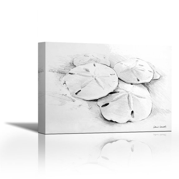 Sand Dollar I - Contemporary Fine Art Giclee on Canvas Gallery Wrap - wall décor - Art painting - 36 x 26 Inch - Ready to Hang
