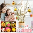 thumbnail image 4 of 6Pcs Patterned Felted Easter Egg Hanging Ornaments for Tree and Wall Decor with Spring Flower Bunny Designs for Basket Fillers and Party Favors, 4 of 6
