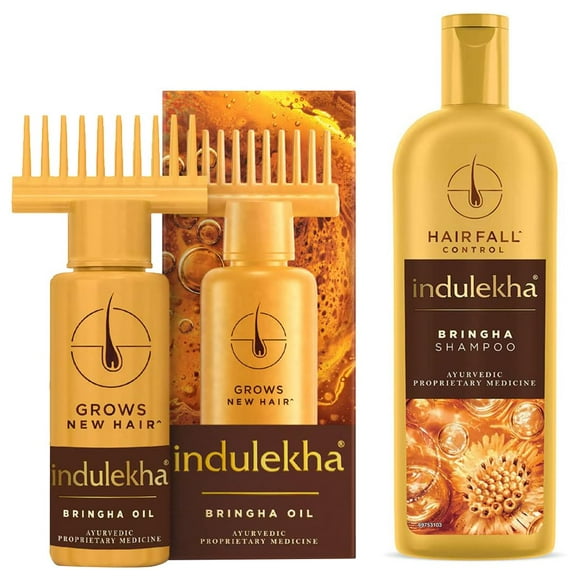 Indulekha Shampooing Bringha, 340 ml Huile Capillaire Ayurvédique Bringha Indulekha, 100 ml