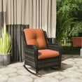 thumbnail image 2 of MeetLeisure Hand-woven Wicker Outdoor Rocking Chair with Orange Cushion, 2 of 10