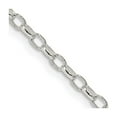 thumbnail image 2 of Diamond2Deal 925 Sterling Silver 2.5mm Oval Fancy Rolo Chain Necklace for Women 30", 2 of 6