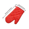 thumbnail image 3 of Oleegame 2 Pcs Gants Mitaines de Cuisine en Coton Anti-Chaleur pour Micro-Ondes, Isolants à Pois, Chaleur, Cuisson, Four, 2 Pcs Rouge, 3 of 5