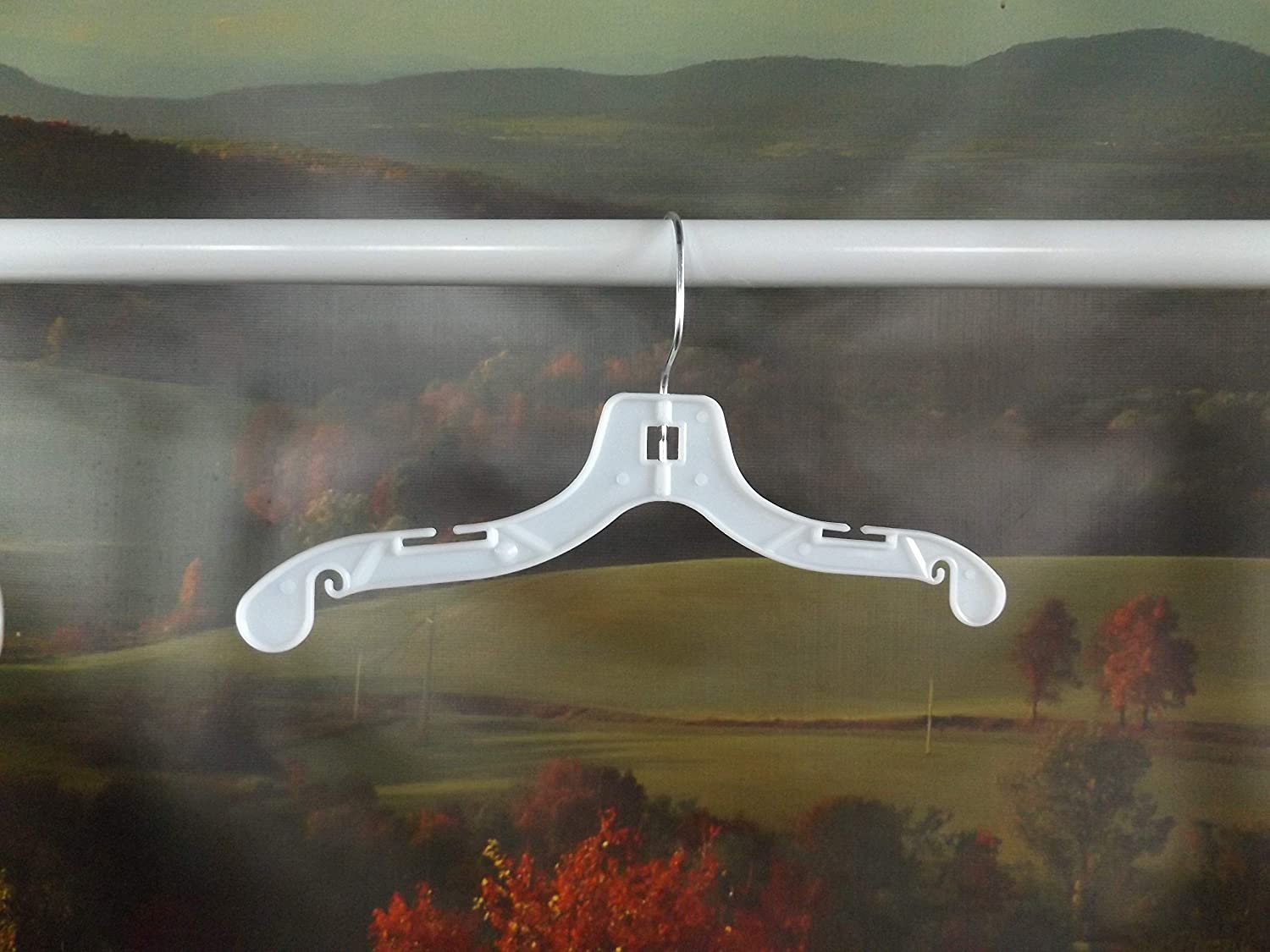 NAHANCO 12" Plastic Shirt Hanger, White (Pack of 100)