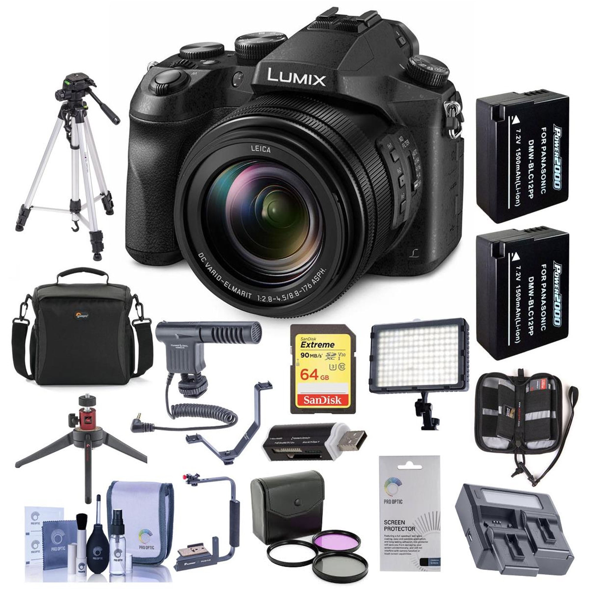 gips handicap Pebish Panasonic Lumix DMC-FZ2500 Digital Camera pc Kit - And Pro Accessory Bundle  - Walmart.com