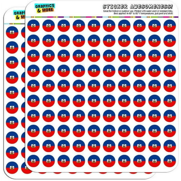 Haiti National Country Flag 200 1/2" (0.5") Planner Calendar Scrapbooking Crafting Stickers