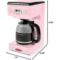 thumbnail image 3 of Nostalgia Retro Coffee Maker 12-Cup Programmable Vintage Coffee Machine, Pink, 3 of 7