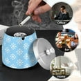thumbnail image 4 of Yayeee Ashtray with Lid for Cigarette Smokeless Stainless Steel Home Ash Holder, Snowflake Pattern, 4 of 7