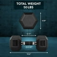 thumbnail image 3 of Rubber Grip Encased Hex Dumbbells  Hand Weights With -Slip Pair, 3 of 7