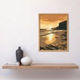 thumbnail image 2 of Couple walking on the Beach at Sunset Illustration Art Print Framed Poster Wall Decor 12x16 inch, 2 of 5