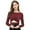 Burgundy, variant on INSPIRE CHIC Women's Glitter Top Twist Fitted Long Sleeve Cutout Party Cropped Sparkly Tops XS Black