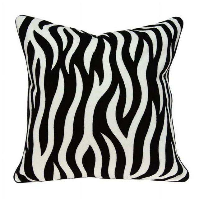 Parkland Collection PILA11003P Simba Black & White Square Transitional Pillow Cover with Poly Insert - 20 x 20 x 7 in.