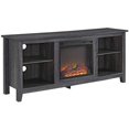 thumbnail image 1 of Walker Edison Essential 58" Rustic Farmhouse Fireplace TV Stand - Charcoal, 1 of 2