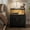 Black, variant on HolliWill Fluted Nightstand with Charging Station and LED Lights, 20" Night Stand with 2 Drawers, Large Bed Side Table with Raising Legs and Curved Profile Design for Bedroom, Grey