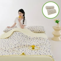 Qocolhg Summer Quilt Bedding Modern Cool Feeling Air Conditioner Quilt for Kids, Cotton Breathable Comforter Print Floral Quilts Bedspread, Cooling Blankets for Hot Sleepers, 39x59 inch, Green