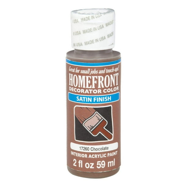 Paint Homefront 17260, acrílico satinado, color chocolate, 59 ml, paquete de 3