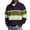Purple, variant on Horkkom Men Pullover Sweatshirt Fall Outfits Striped Sweatshirt Trendy Casual Sweatshirt M