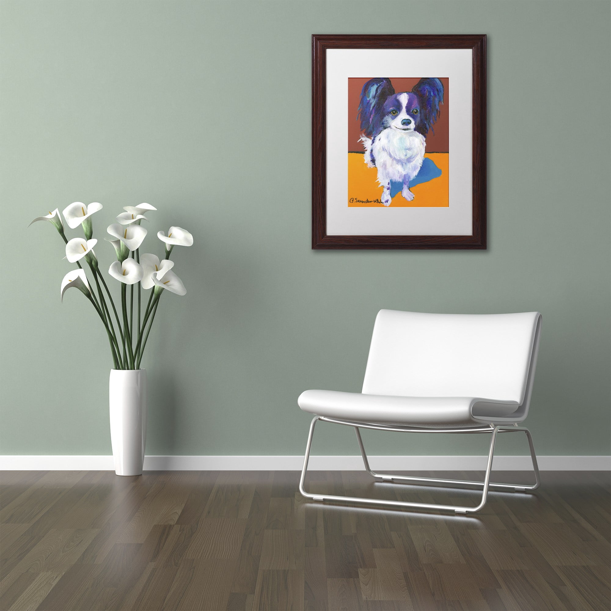 Trademark Fine Art "Nik" Canvas Art by Pat Saunders-White, White Matte, Wood Frame