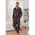thumbnail image 2 of EK4YDNDS Mens Pajama Set, Soft Flannel PJS for Men Comfy Warm Printed Sleepwear（POLAR BEAR-BLACK, 2XL）, 2 of 5
