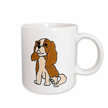 

3dRose Cute Cavalier King Charles Spaniel Puppy Dog Art Ceramic Mug 15-ounce