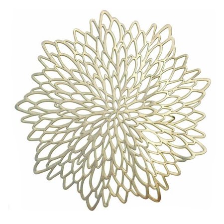 

Loliuicca Hibiscus Pressed Vinyl Metallic Round Placemats Wedding Centerpiece Placemat Table Decor