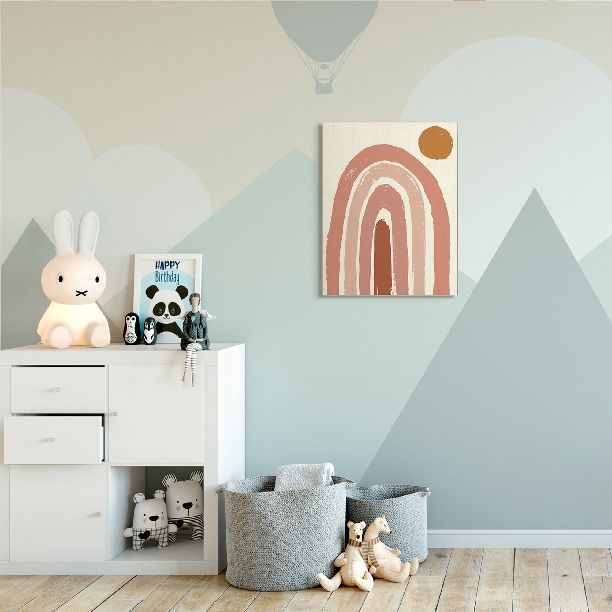 Stupell Industries Desert Sun Rainbow Landscape Soft Beige Sky,16 x 20,Designed by Jess Bruggink