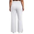 thumbnail image 6 of BUIGTTKLOP Plus Size Women's Yoga Dress Pants Office Business Casual Work Slacks Side Split Stretch Straight Leg Pants with Pockets, 6 of 7