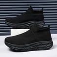 thumbnail image 6 of Domuza High Top Sock Sneakers for Women, Stretch Knit Slip On Shoes Thick Cushioned Platform Non Slip Walking Running Footwear Black 8（EU-40）, 6 of 6