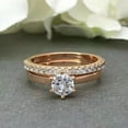 thumbnail image 4 of Engagement 2.50Ct Round Cut Diamond Women Bridal Set Ring 14k Rose Gold Plated, 4 of 4