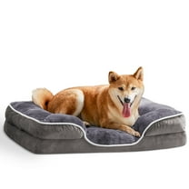 XL Orthopedic Memory Foam Dog Bed (42 in.) | Waterproof Liner & Washable Removable Cover | Non-Slip | Grey