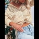 thumbnail image 5 of Camisas A Rayas con Botones para Mujer, Blusas Casuales de Larga con Cuello en V y Bolsillos Amarillo S, 5 of 7