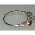 thumbnail image 5 of LBG British Made Luxury Solid 10K White Gold Natural Ruby and Cultured Pearl Trilogy Ring, 5 of 7