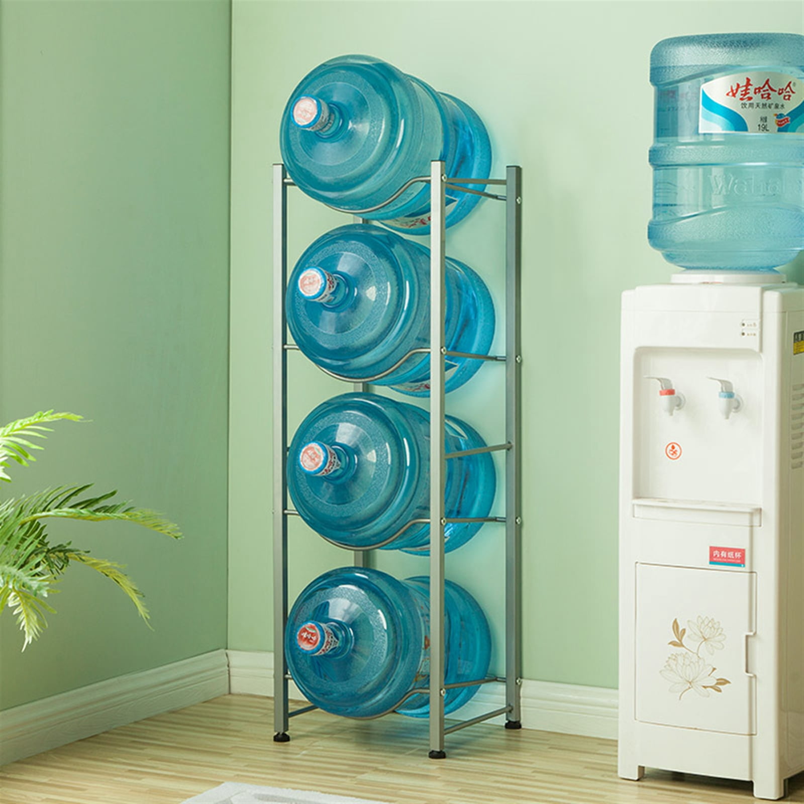 4-Tier Water Rack Stainless Steel Heavy Duty Water Cooler Jug Rack