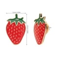 thumbnail image 2 of OUNONA Strawberry Brooch Red Zinc Alloy for Decor Nice-Looking Fashion Accessory 2Pcs, 2 of 8
