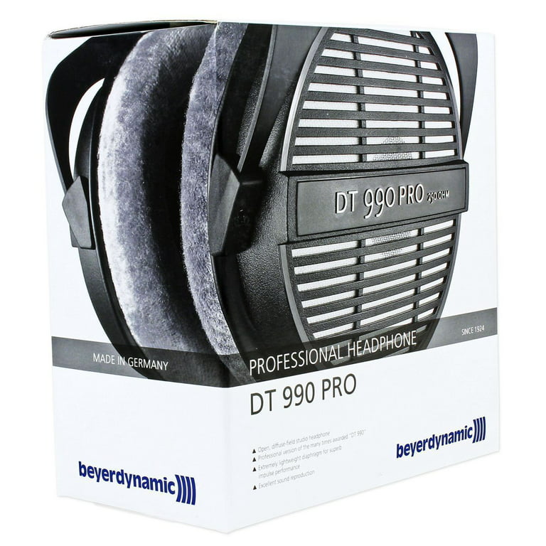  beyerdynamic DT 990 PRO Over-Ear Studio Monitor Headphones -  Open-Back Stereo Construction, Wired (80 Ohm, Grey) : Musical Instruments