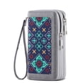 thumbnail image 1 of Womens Double Zipper Wallet Clutch Purse Cellphone Long Wallet with Removable Wristlet, 1 of 6