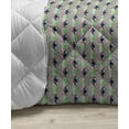 thumbnail image 3 of Retro Down Alternative Comforter, Geometric Flower Patterns with Classic Victorian Rococo Baroque Influences, Microfiber Quilt for All Season, 5 Sizes, Indigo and Vermilion, by Ambesonne, 3 of 3