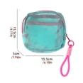 thumbnail image 6 of bestolf Cosmetic Storage Bag Mesh Design Compact Organizer with Lanyard Portable Bag for Toiletries Makeup Accessories (Rose Red B), 6 of 8