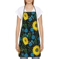 thumbnail image 2 of Naloa 1Pack Adjustable Bib Apron Waterdrop Resistant Cooking Kitchen Aprons for Women Men Chef, Sunflowers And Blue Flower Print, 2 of 5